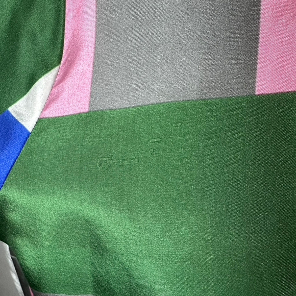 Bogner Color Block Button Blouse Horse Equestrian Back Silk Size US 12 EU 42 - Picture 11 of 13